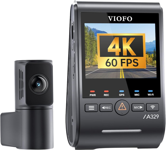 Viofo A329S 2CH 4K Wifi GPS achterkant