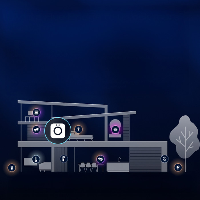 Philips Hue Bedrade Wandschakelaarmodule voor Slimme Lampen Duo Pack product in gebruik