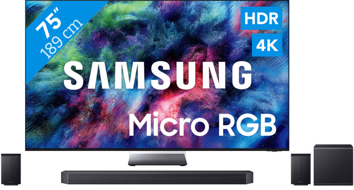 Samsung Micro RGB 75" R95H (2026) + Samsung HW-Q990H (2026) Main Image