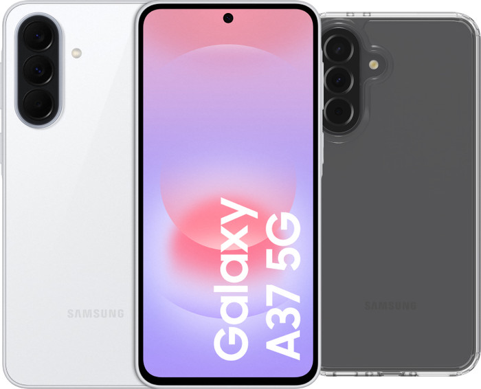 Samsung Galaxy A37 128GB White 5G + BlueBuilt Back Cover Transparent Main Image