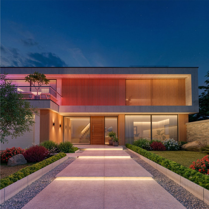 Philips Hue Omniglow LED strip Buiten 5 meter product in gebruik