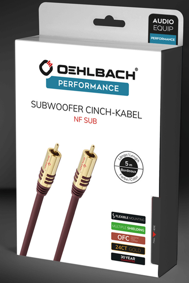 Oehlbach NF Subwooferkabel 3 meter packaging