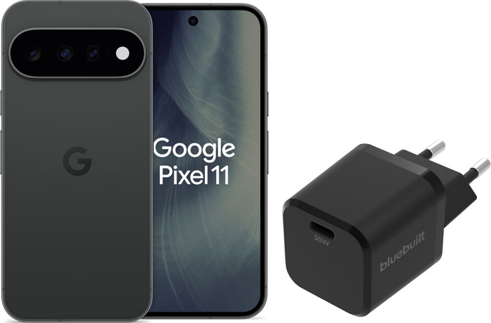 Google Pixel 11 512GB Zwart 5G + BlueBuilt Oplader met Usb C Poort 30W Zwart Main Image