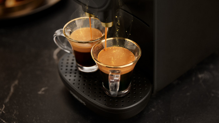 Philips L'OR Barista Sublime LM9012/60 Black + Milk Frother product in use