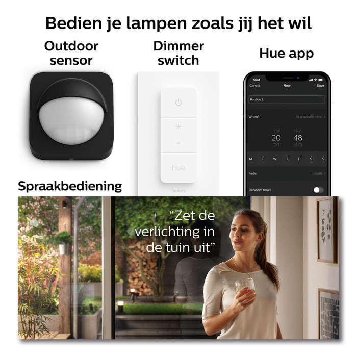 Philips Hue Impress sokkellamp White and Color zwart laag uitbreiding null