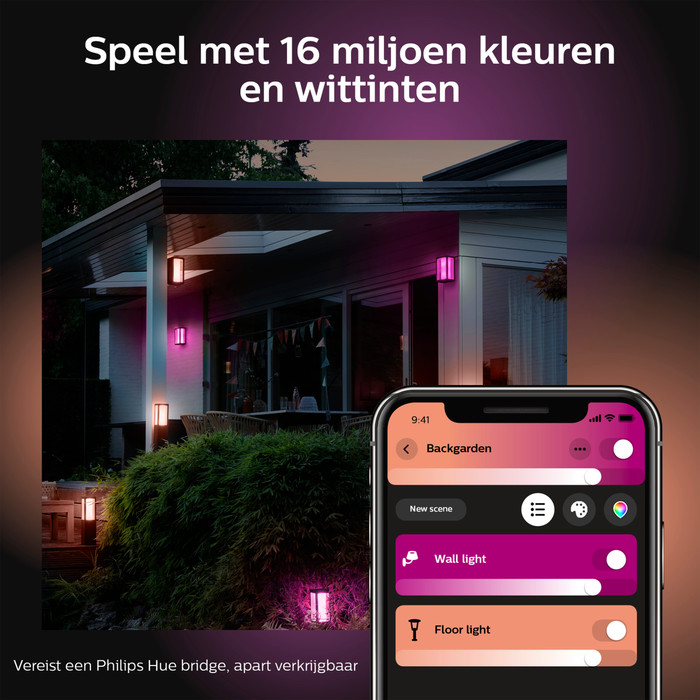 Philips Hue Impress sokkellamp White and Color zwart laag uitbreiding null
