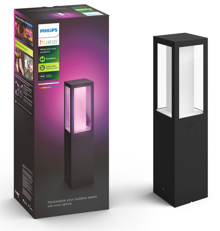 Philips Hue Impress sokkellamp White and Color zwart laag uitbreiding null