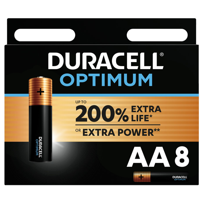 Duracell Piles Alcalines AA Optimum 8 Pièces Main Image