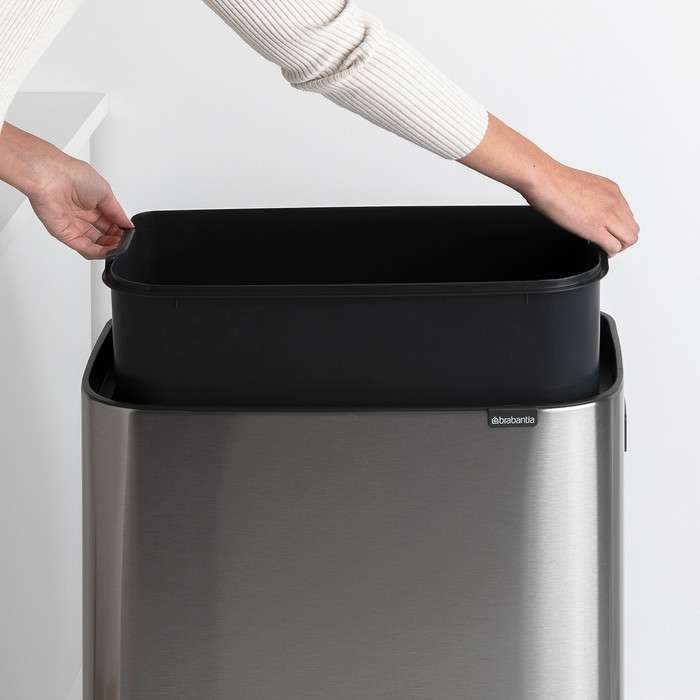 Brabantia Bo Touch Bin Hi Trash Can 60L with inner bucket Matt Steel Fingerprint Proof null