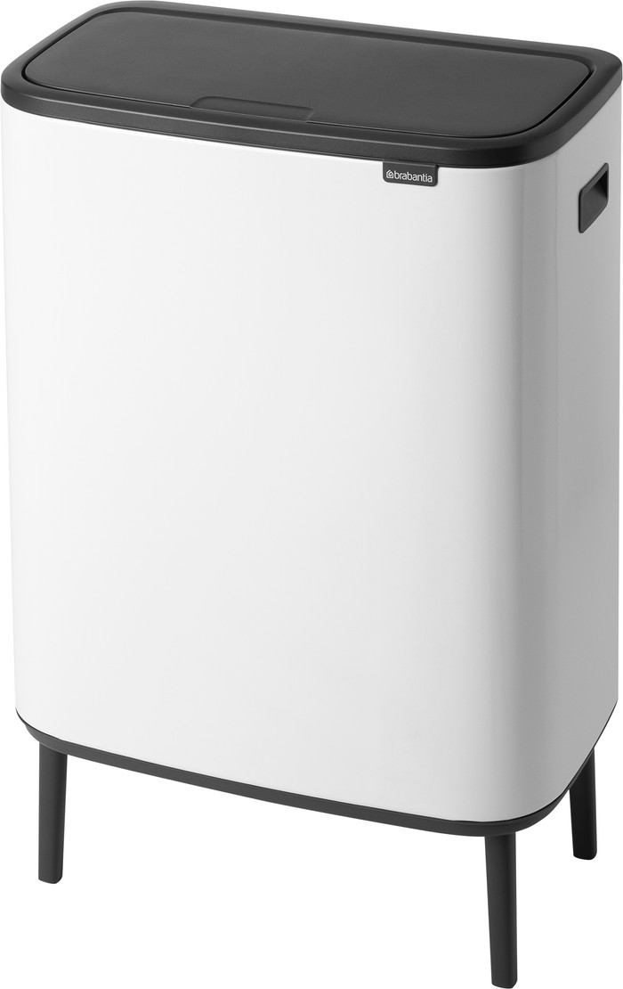 Brabantia Bo Touch Bin Hi Trash Can 60L with Plastic Inner Bucket - White null