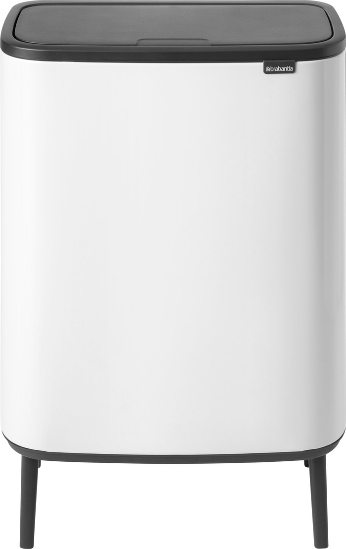Brabantia Bo Touch Bin Hi Trash Can 60L with Plastic Inner Bucket - White null