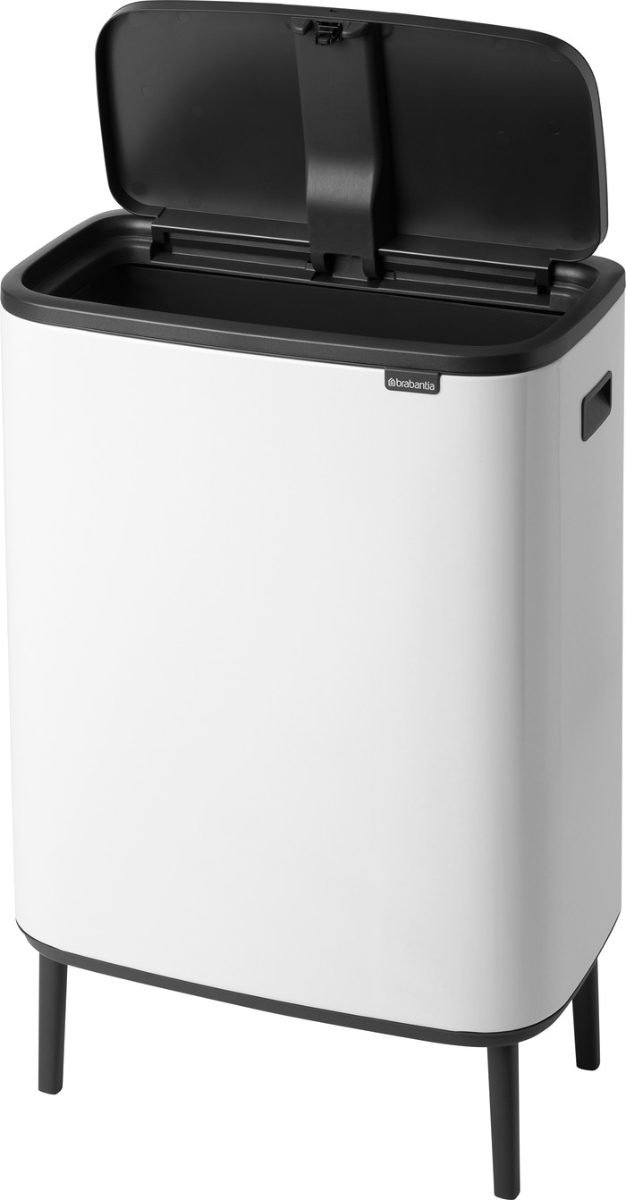 Brabantia Bo Touch Bin Hi Trash Can 60L with Plastic Inner Bucket - White null