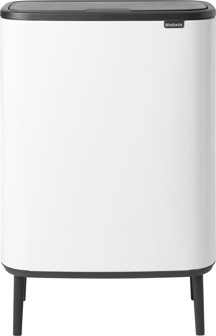 Brabantia Bo Touch Bin Hi Trash Can 60L with Plastic Inner Bucket - White Main Image