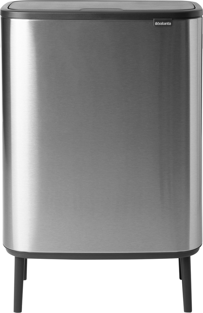 Brabantia Bo Touch Bin Hi Trash Can 2x 30L Matte Steel Fingerprint Proof Main Image