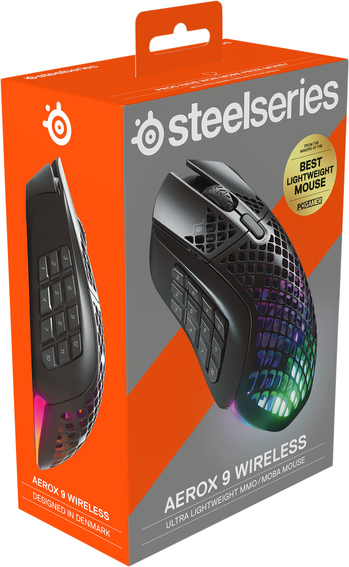 SteelSeries Aerox 9 Draadloze Gaming Muis Zwart null