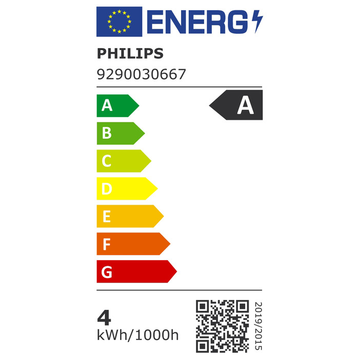 Philips LED Filament Light - 4W - E27 - Warm White Light 3-pack energy label