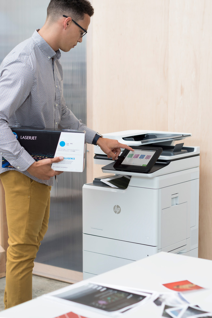 HP 130A Toner Cartridge Yellow product in use