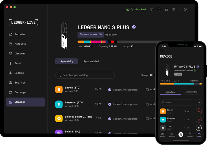 Ledger Nano S Plus Mat Zwart visual leverancier