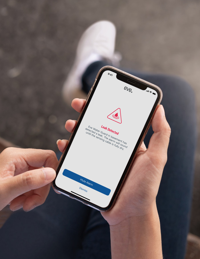 Eve Water Guard product in gebruik