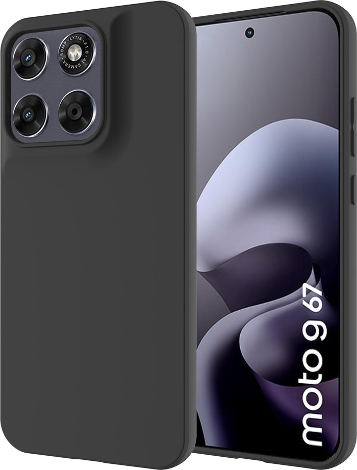 Just in Case Soft Design Motorola Moto G67 / G77 Back Cover Zwart voorkant