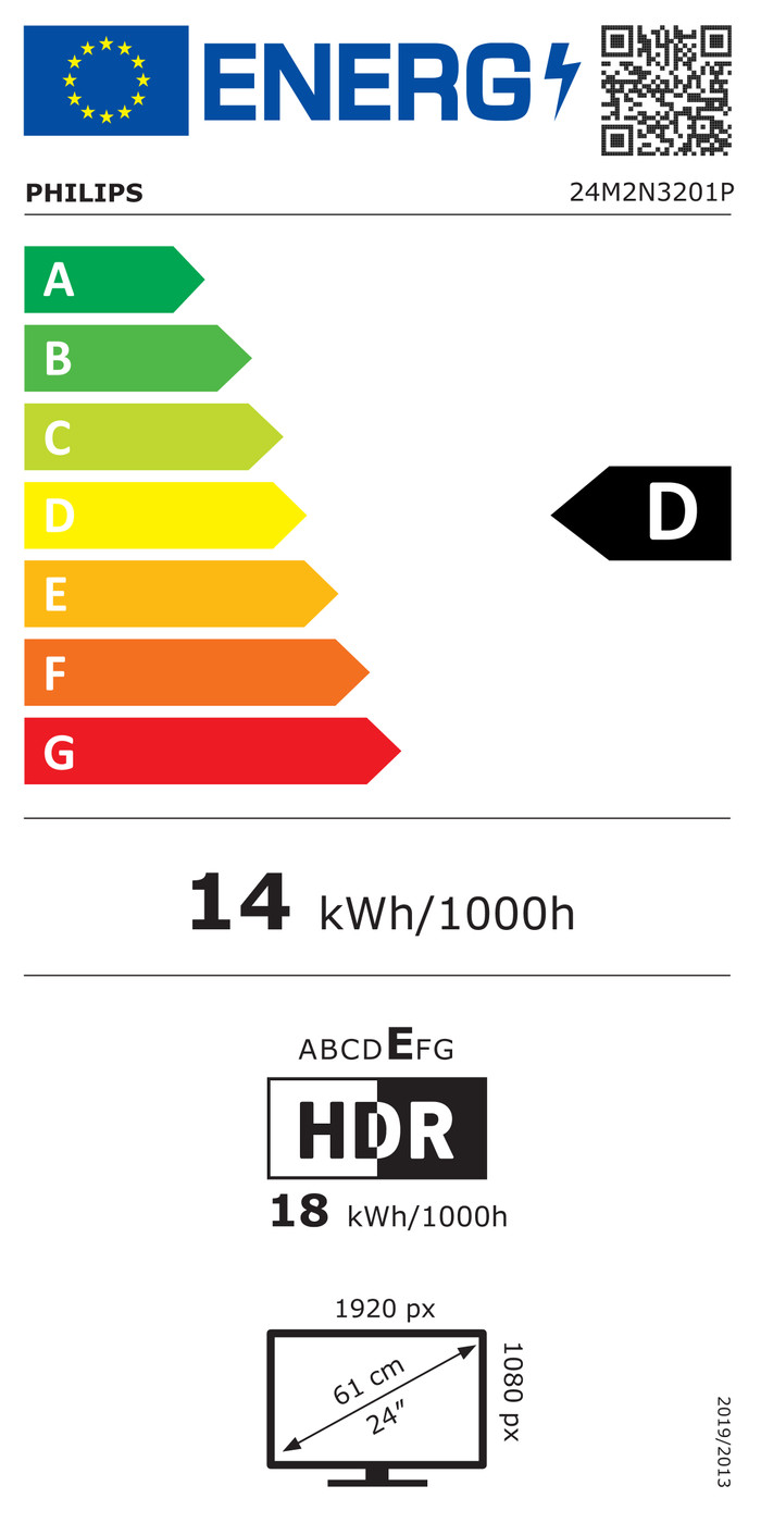 Philips EVNIA 24M2N3201P/00 energielabel