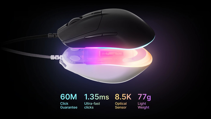 SteelSeries Rival 3 Gen 2 Gaming Mouse Black product in use