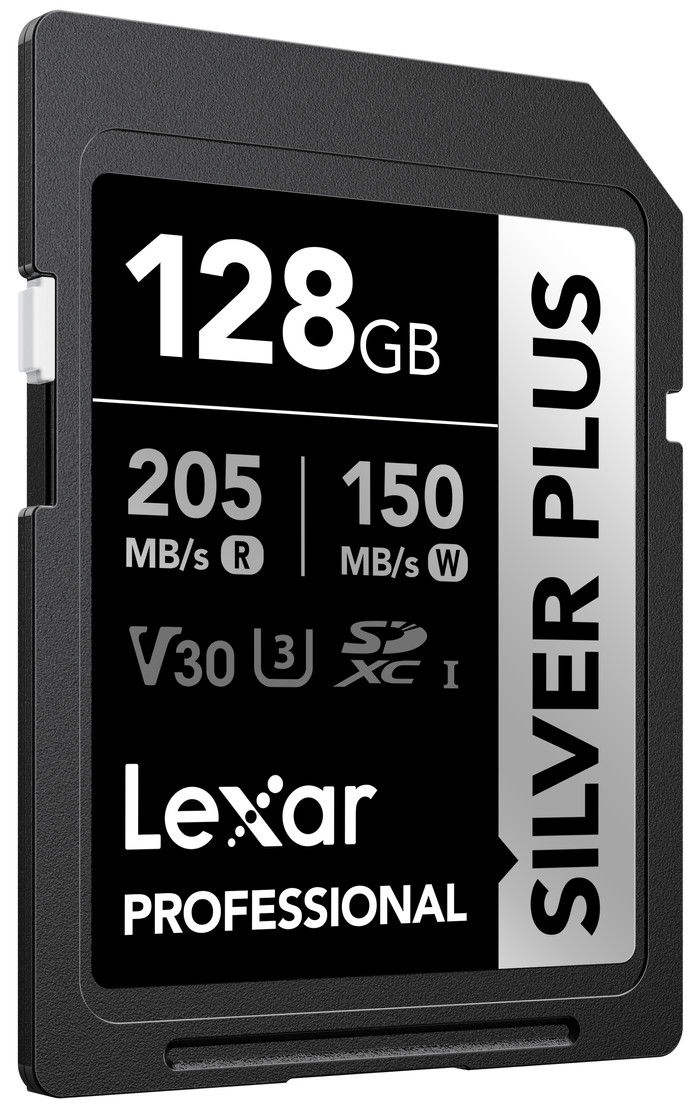 Lexar Professional SDXC Silver Plus 128GB 150MB/s rechterkant