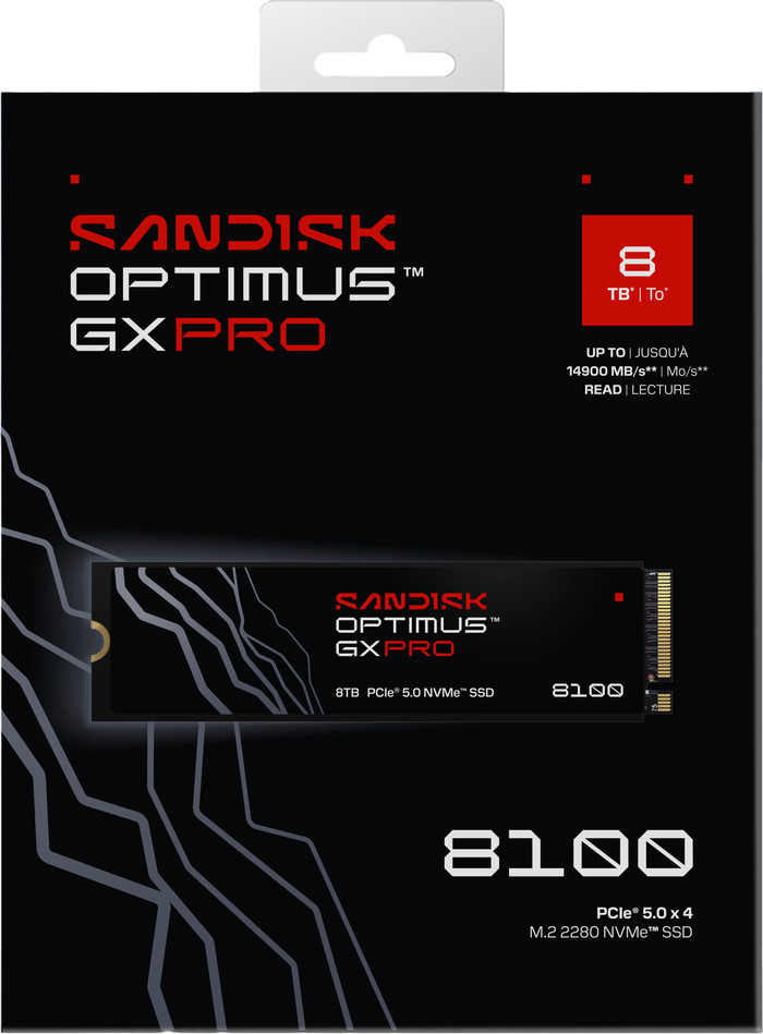 SANDISK Optimus GX PRO 8100 8TB Heatsink PCIe 5.0 NVMe SSD Main Image