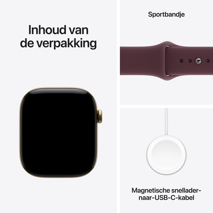 Apple Watch Series 12 Cellular 46 mm Titane Or Bracelet Sport M/L visuel fournisseur