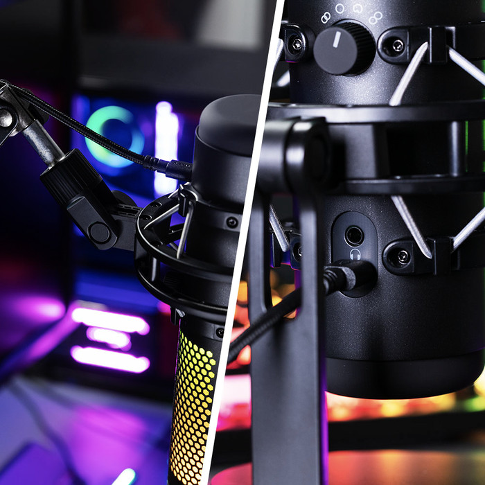 HyperX QuadCast S product in gebruik