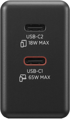 Lenovo Dual Usb C 65W GaN Oplader voorkant