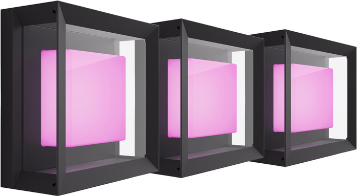 Philips Hue Econic muurlamp White and Color Zwart modern 3-pack Main Image