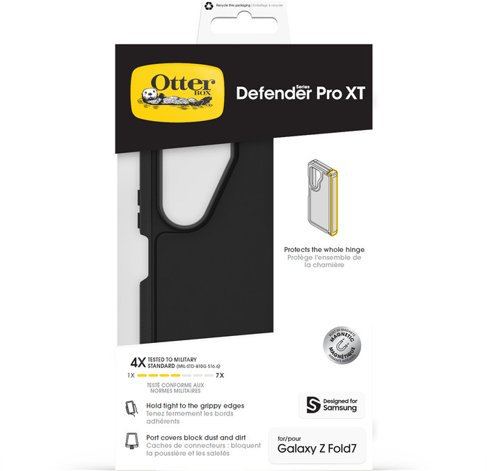 OtterBox Defender Samsung Galaxy Fold 7 Back Cover avec Aimant Noir emballage
