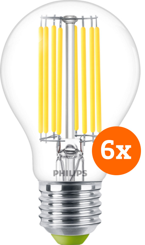 Philips LED Filament lamp - 4W - E27 - warm wit licht 6-pack Main Image