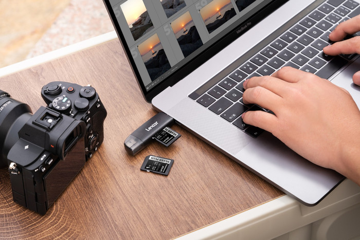 Lexar Professional SDXC Silver Plus 256GB 150MB/s product in gebruik