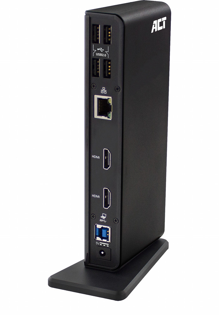 ACT USB-C Dual Monitor Docking Station achterkant