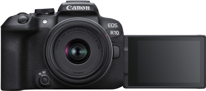 Canon EOS R10 + RF-S 18-45mm f/4.5-6.3 IS STM front