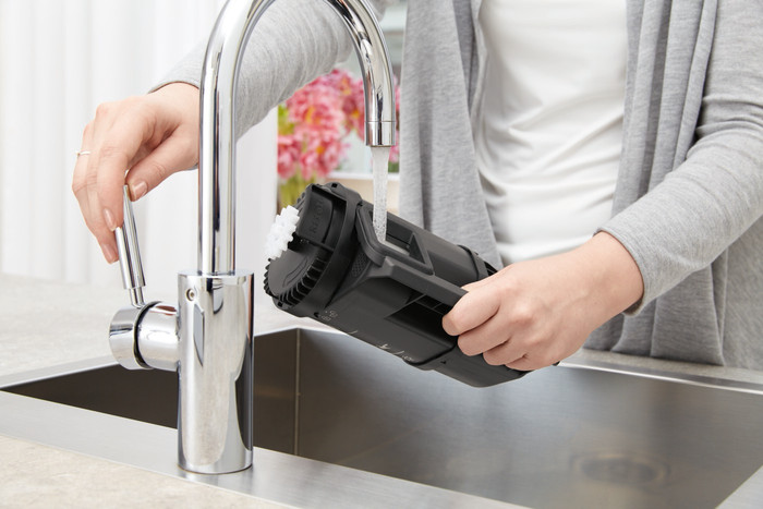 Miele Blizzard CX1 Comfort PowerLine Obsidiaanzwart product in gebruik