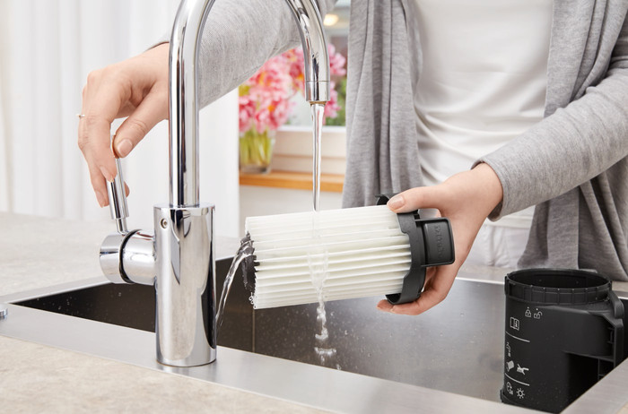 Miele Blizzard CX1 Comfort PowerLine Obsidiaanzwart product in gebruik