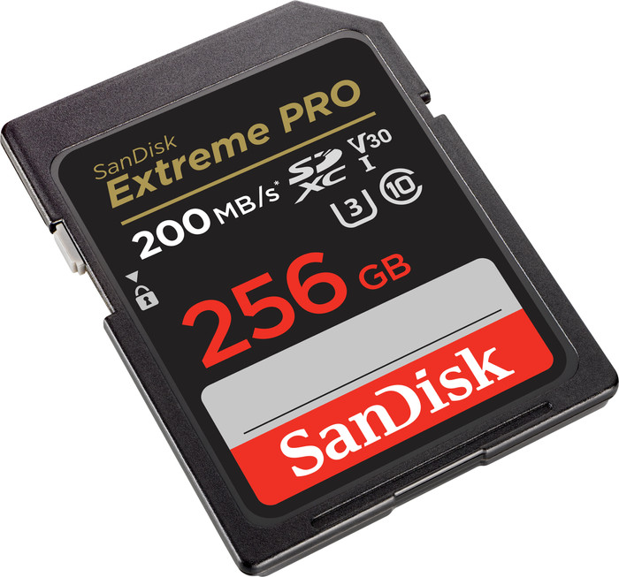 SanDisk SDXC Extreme Pro 256GB 140MB/s front