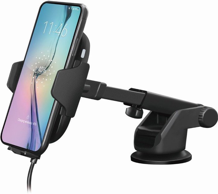 ACT Telefoonhouder Auto Luchtrooster/Dashboard met Draadloos Opladen + Oplader 18W null