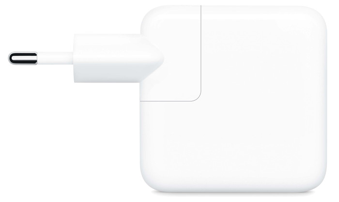 Apple 35W Power Adapter with 2 USB-C Ports + Apple USB-C Charging Cable (2m) left side