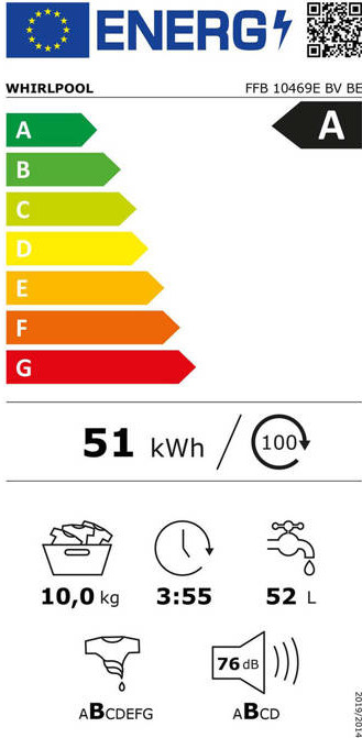 Whirlpool FFB 10469E BV BE energielabel