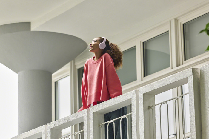 Sony WH-CH535 Pink product in use