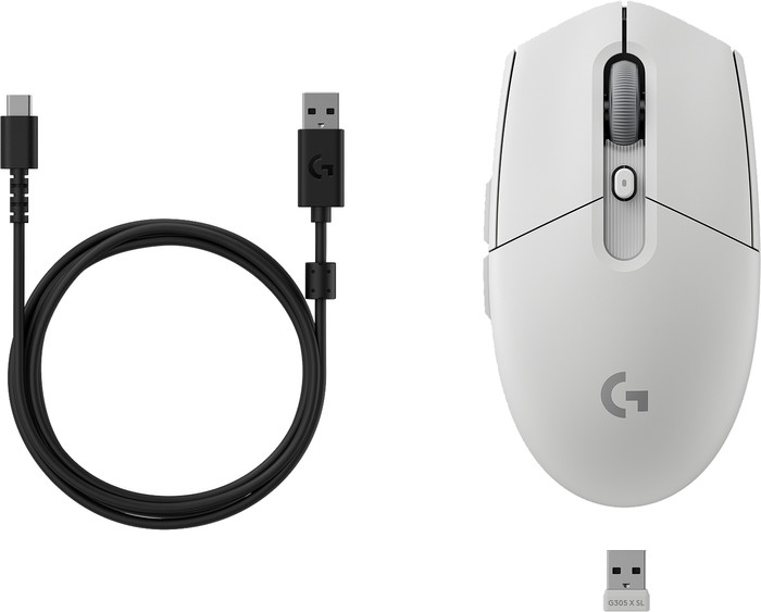 Logitech G305 X Superlight Draadloze Gaming Muis Wit accessoire