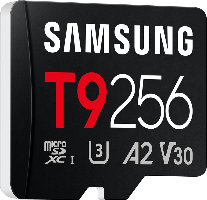 Samsung MicroSDXC T9 256GB 200MB/s + USB lezer voorkant