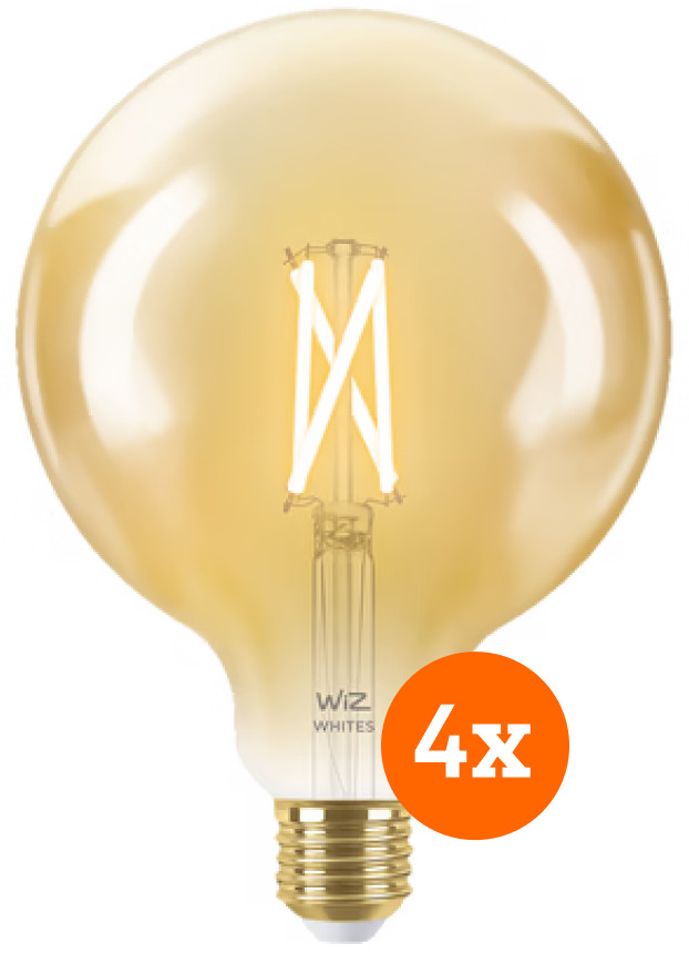 WiZ Ampoule à Filament Connectée Globe XL Lot de 4 - Lumière Blanche Chaude à Lumière Blanche Froide - E27 Main Image