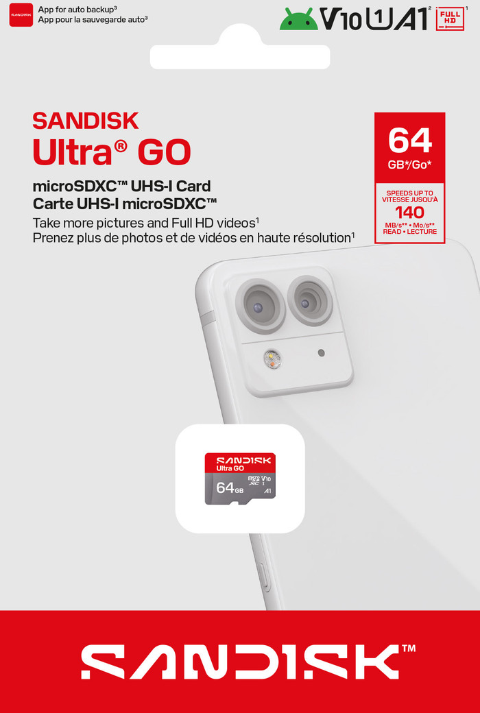 SANDISK Ultra GO microSDXC 64GB 140MB/s verpakking