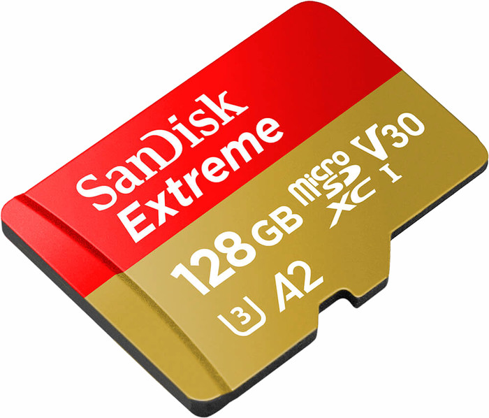 SanDisk MicroSDXC Extreme 128 Go 90 Mo/s avant