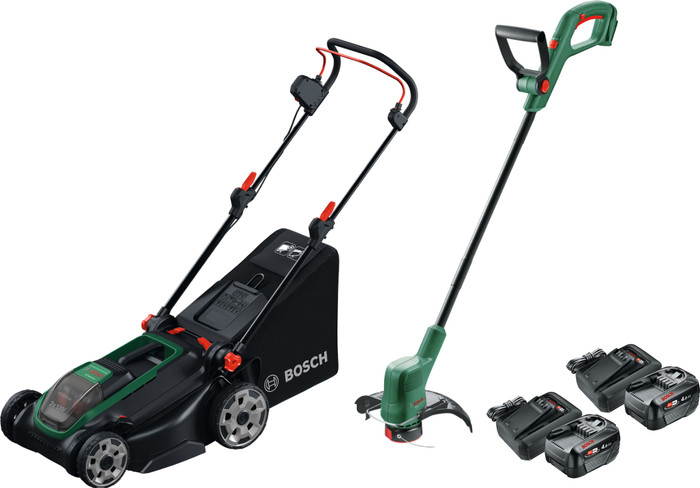 Bosch Rotak 18V2-43 + Bosch Easygrasscut 18 + Bosch Starterset 18V 4,0 Ah (2x) Main Image